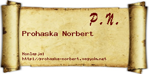 Prohaska Norbert névjegykártya