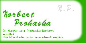 norbert prohaska business card